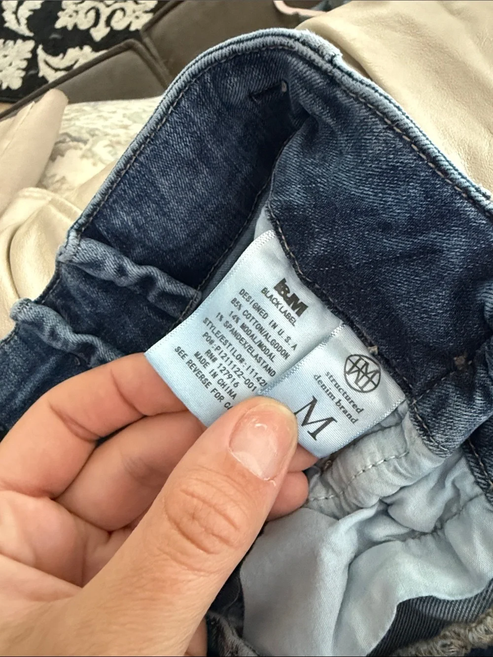 I & M Black Label High-Waist Denim Shorts in Blue Size Medium